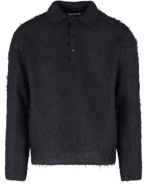 AURALEE Polo In Mohair - Blu