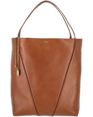 Chloé Large Tote Bag "Spin" - Brown