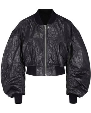 Rick Owens Giacca Bomber In Pelle Di Agnello - Blu