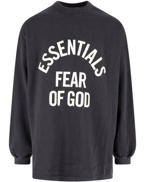 Fear Of God Relaxed Fit 100% Cotton Crewneck Sweatshirt - Black