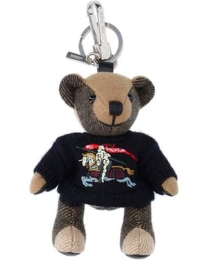 Burberry Charm Portachiavi Orsetto "Thomas" - Bianco