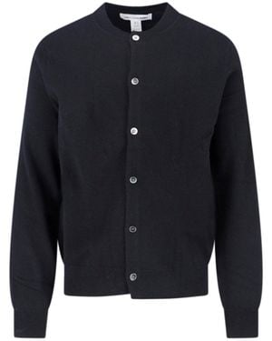 Comme des Garçons Wool Crewneck Cardigan - Blue