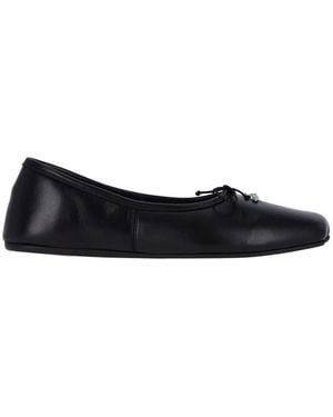 Vivienne Westwood Leather Flats With Rounded Toe - Black