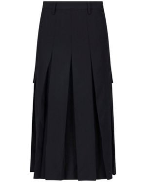 MM6 by Maison Margiela Asymmetrical Pleated Skirt - Blue