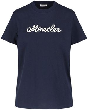 Moncler T-Shirt Logo - Blue