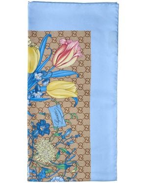 Gucci Scarf "Flora" - Blue