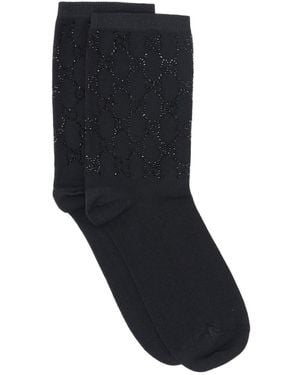 Gucci "Gg Supreme" Glitter Socks - Black