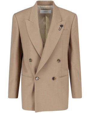 Lardini Double-Breasted Blazer - Natural