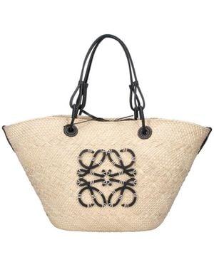 Loewe Borsa Tote Media "Anagram Basket" - Neutro