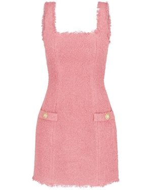 Balmain Tweed Mini Dress - Pink