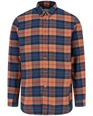 Paul Smith And Check Cotton Shirt - Blue