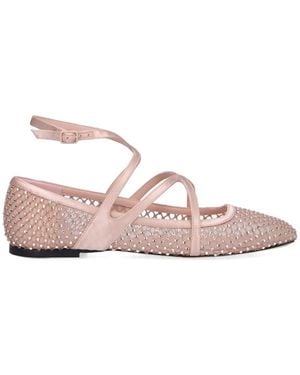 Jimmy Choo Astoria" Rhinestone Ballerinas - Pink
