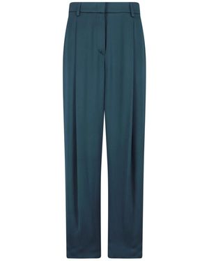 Giorgio Armani Silk Tailored Trousers - Blue