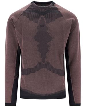 Oakley Jacquard Knit Crewneck Jumper - Purple