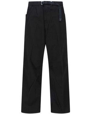 White Sand Wide Waist Trousers - Black