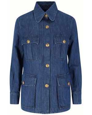 Valentino Sahariana Denim Jacket in Blue | Lyst UK
