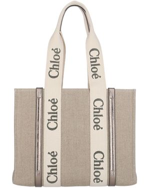 Chloé Borsa Tote "Woody" - Neutro