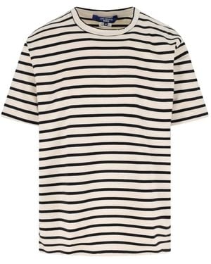 Junya Watanabe Striped Cotton Jersey T-Shirt - White