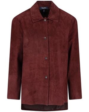 Max Mara Suede Shirt Jacket - Red