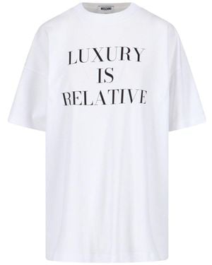 Moschino T-Shirt "Luxury Is Relative" - Bianco