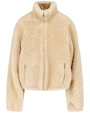 Miu Miu Shearling Jacket - Natural