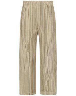 Pleats Please Issey Miyake Pleated Wide-Leg Trousers - Natural