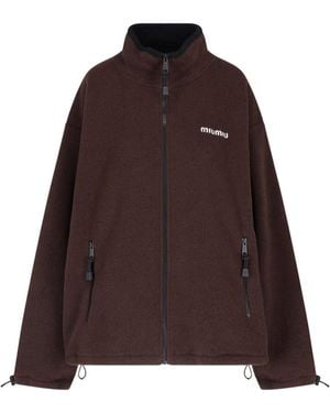 Miu Miu Fleece Logo Sweatshirt - Brown