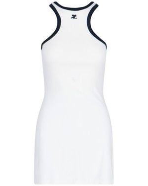 Courreges Racerback Mini Dress - White