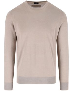 ZEGNA Cashmere And Silk Sweater - Natural