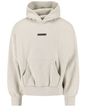 Fear Of God Logo Hoodie - White