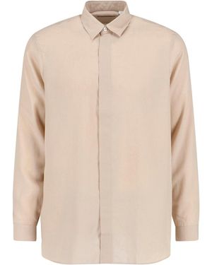Lardini Tencel And Linen Shirt - Natural