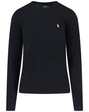 Polo Ralph Lauren Logo Braided Sweater - Blue