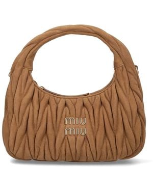 Miu Miu 'Wander' Hobo Bag - Brown