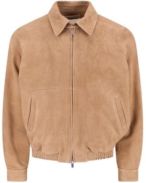 Tonywack Suede Bomber Jacket - Natural