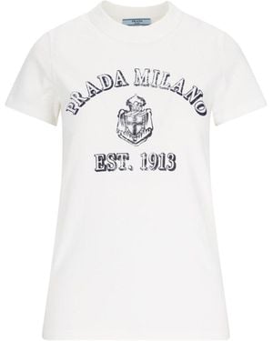 Prada 100% Cotton T-Shirt - White