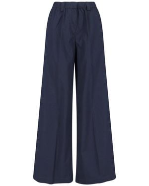 Aspesi Wide Cotton Blend Pants - Blue