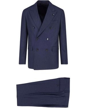 Lardini Double-Breasted Suit - Blue