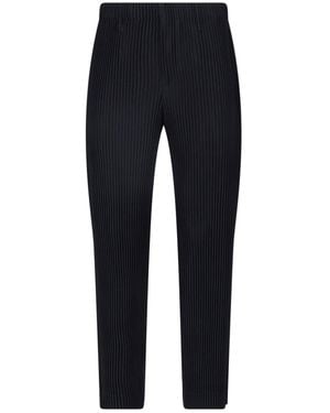 Homme Plissé Issey Miyake Pleated Straight-Leg Trousers - Blue