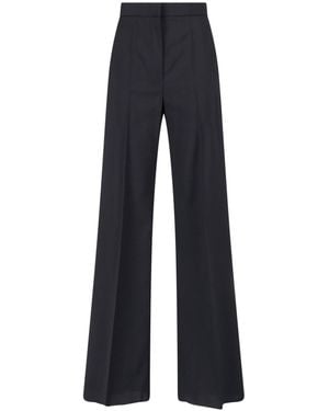 Max Mara Virgin Wool Pants Fernet - Blue