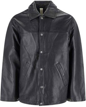 sunflower Lamb Leather Jacket - Black
