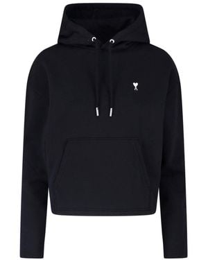 Ami Paris Hoodie De Coeur" - Blue