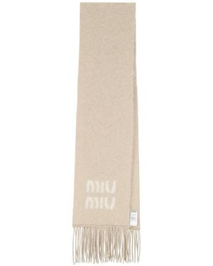 Miu Miu Logo Scarf - White