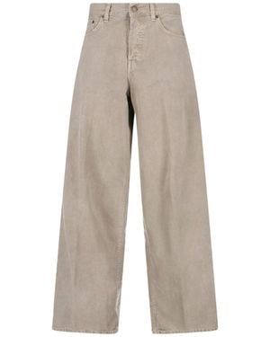 Haikure Wide Cotton And Linen Jeans - Natural