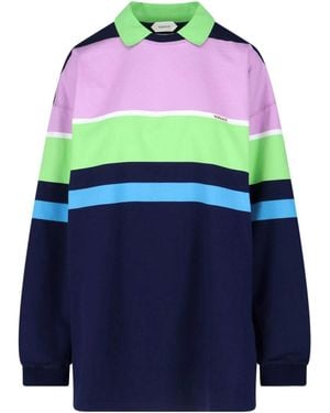 Versace Striped Cotton Mini Dress - Blue