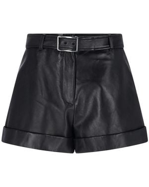 Sportmax Leather Shorts - Black