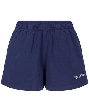 Sporty & Rich Pantaloncini Sportivi Logo - Blu