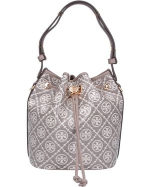 Tory Burch Bucket Bag "T-Monogram" - Grey