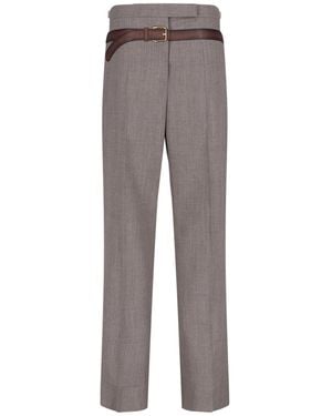 Prada Tailored Wool-Blend Trousers - Grey