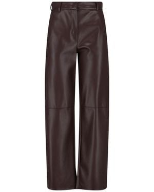 Max Mara Eco-Leather Pants - Brown