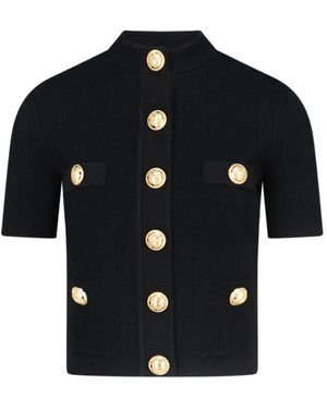 Balmain Cardigan With Decorative Buttons - Blue